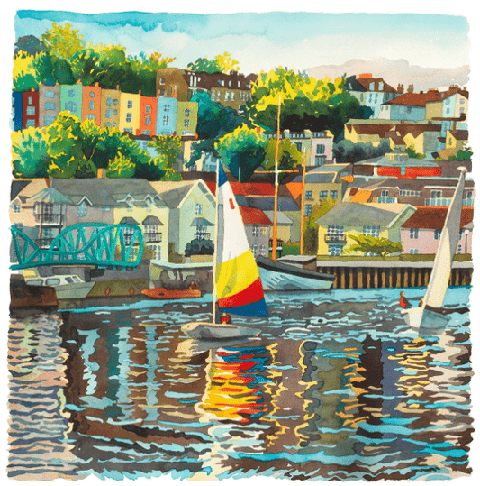 Abigail McDougall Print 50x50cm Giclee Print "Hotwells Late Afternoon"