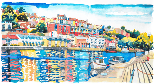 Abigail McDougall Print 90x45cm Giclee Print "Hotwells in Cobalt"