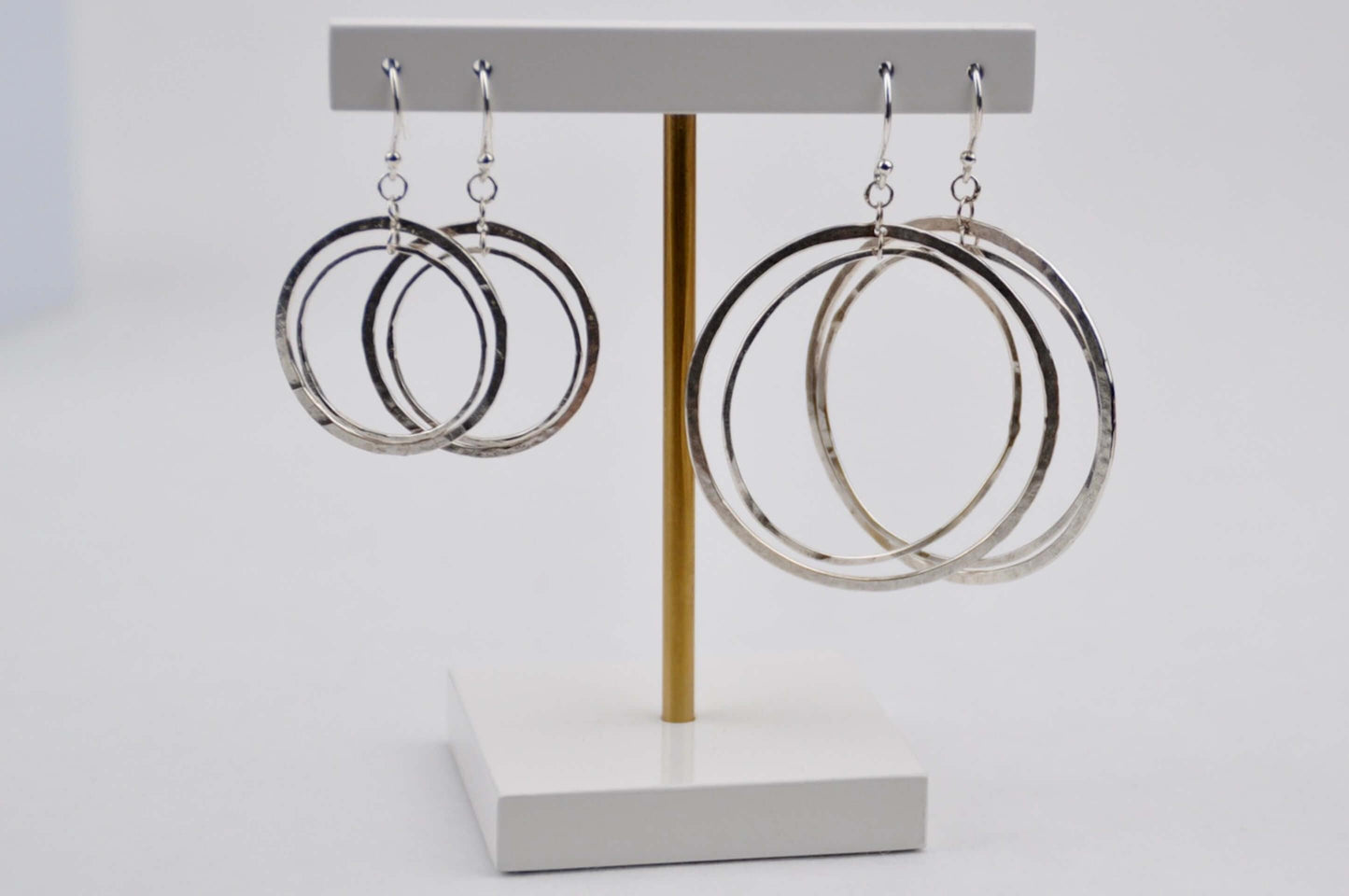 Amelia Stone Jewellery Earrings 'Rotating Hoop' Earrings - Sterling Silver  (two sizes)