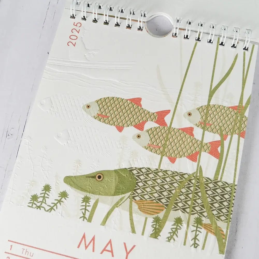 Ash Leaf Printmaking 2025 'By the Water' Wall Calendar Embossed