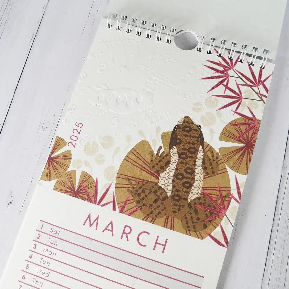 Ash Leaf Printmaking 2025 'By the Water' Wall Calendar Embossed