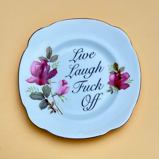 Beau & Badger A Decorative Wall Plate 'Live Laugh F*ck Off' (various styles)