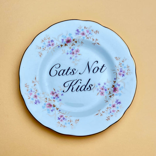 Beau & Badger Ceramics B Decorative Wall Plate - Cats Not Kids (various styles)