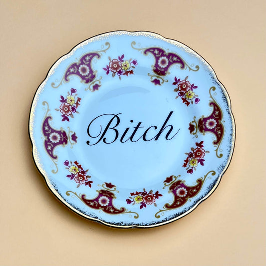 Beau & Badger Ceramics C Decorative Wall Plate - B*tch (various designs)