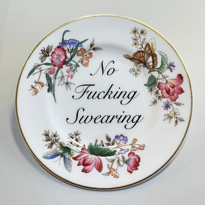 Beau & Badger Ceramics D Decorative Wall Plate - No F*cking Swearing (various styles)