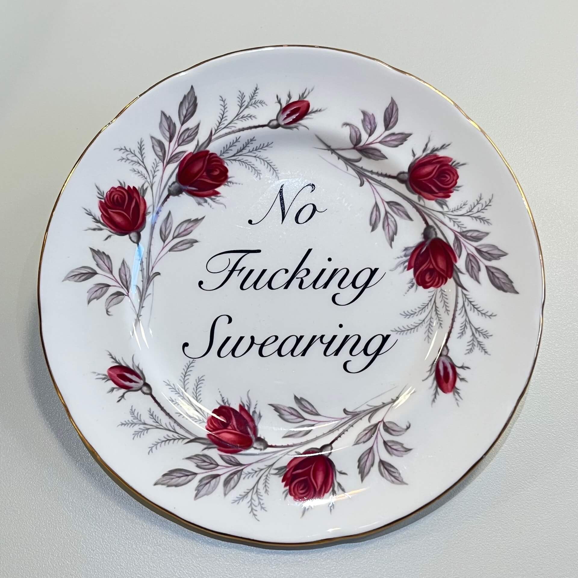 Beau & Badger Ceramics E Decorative Wall Plate - No F*cking Swearing (various styles)