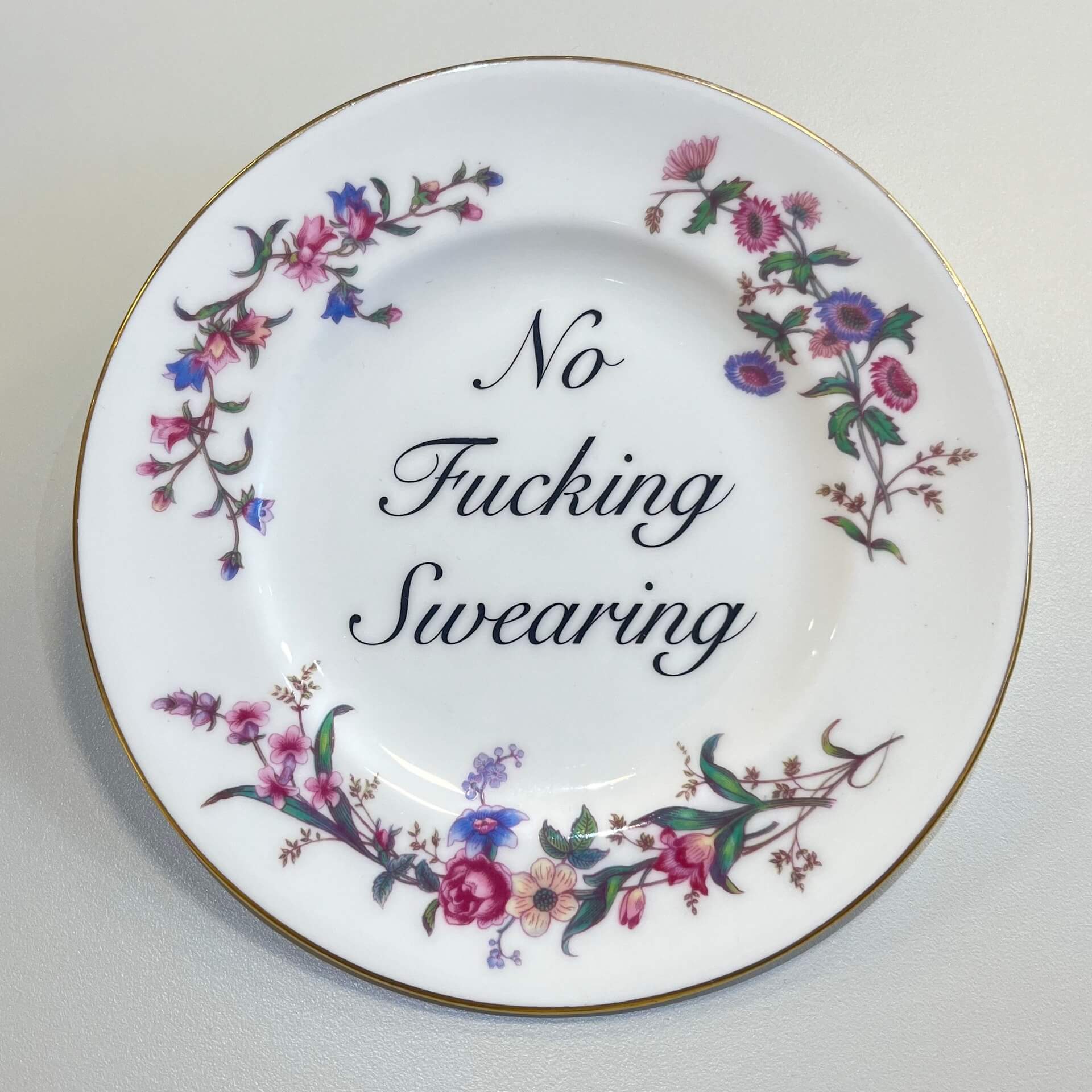 Beau & Badger Ceramics J Decorative Wall Plate - No F*cking Swearing (various styles)