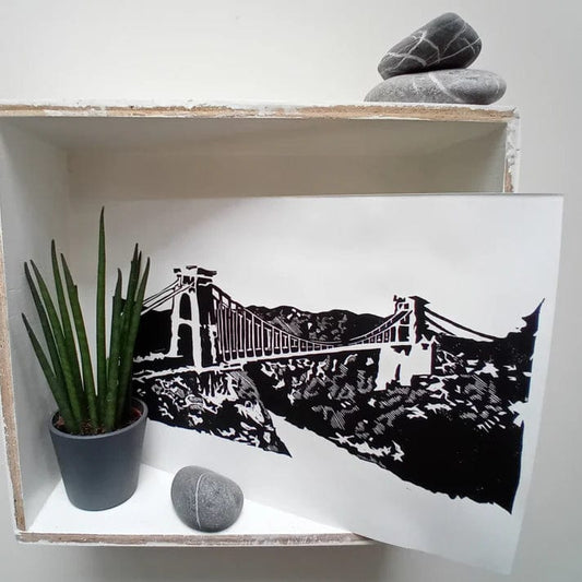 Bethan Lino Prints Print Clifton Suspension Bridge Lino Print (unframed and framed)