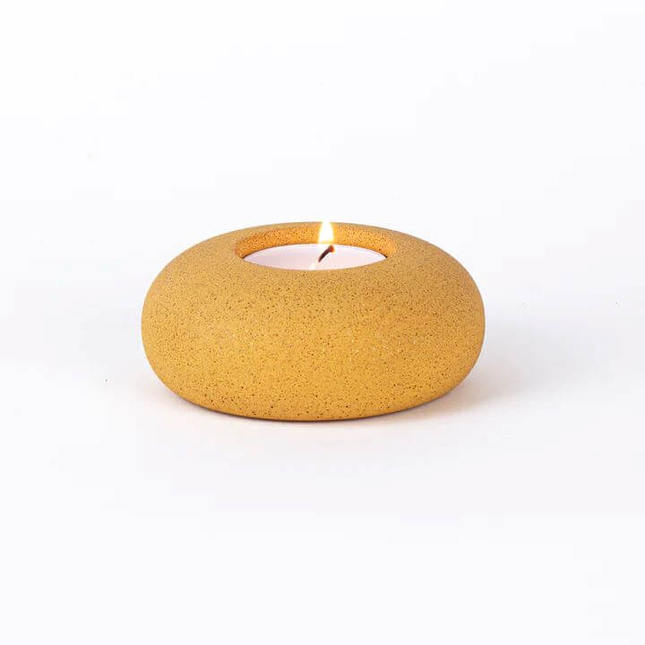 Desire North Design Candle Holder Ochre Pebble Tealight Holder - Various Colours