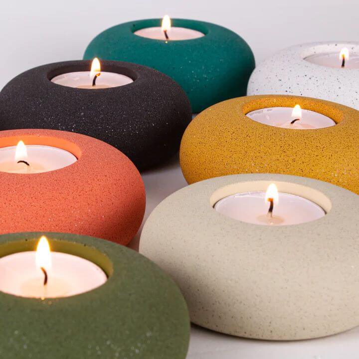 Desire North Design Candle Holder Pebble Tealight Holder - Various Colours