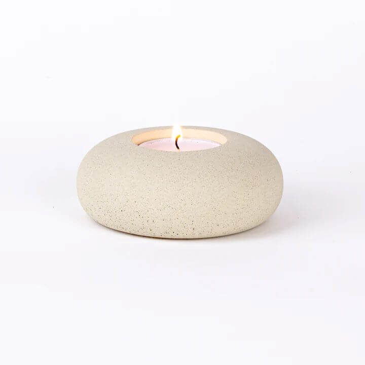 Desire North Design Candle Holder Stone Pebble Tealight Holder - Various Colours