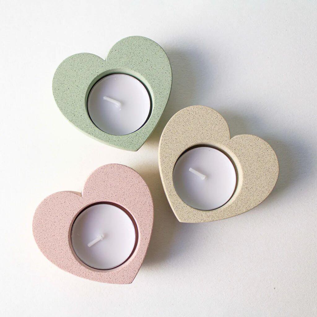 Desire North Design Heart Tealight Holder - Various Colours