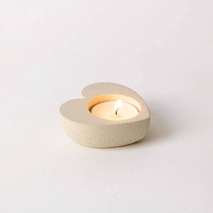 Desire North Design stone Heart Tealight Holder - Various Colours