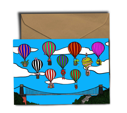 Dixon Does Doodles Greetings Card A6 Greeting Card Monster Bristol Balloon Greetings Card