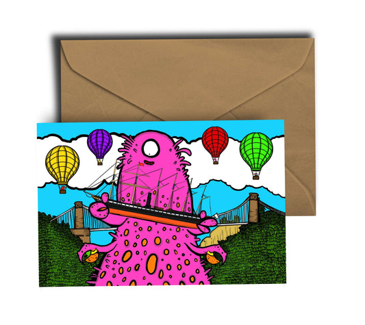 Dixon Does Doodles Greetings Card A6 Greeting Card Monster Toy Greetings Card