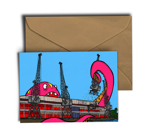 Dixon Does Doodles Greetings Card A6 Greeting Card Monster Vs Bristol Mshed Greetings Card