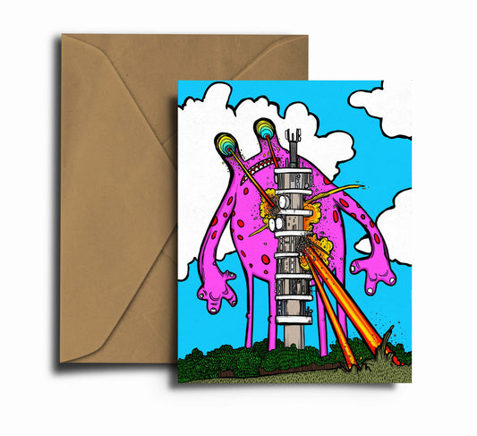 Dixon Does Doodles Greetings Card A6 Greeting Card Purdown Tower Greetings Card