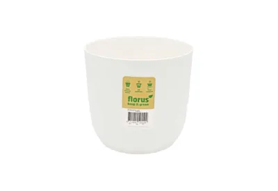 Elho Plant Pot 'FLOW' White - Recycled Plastic Plant Pot (multiple sizes)