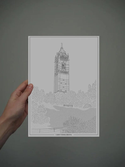 Ella Rowe Design Print Cabot Tower Print - A4 (various colours)