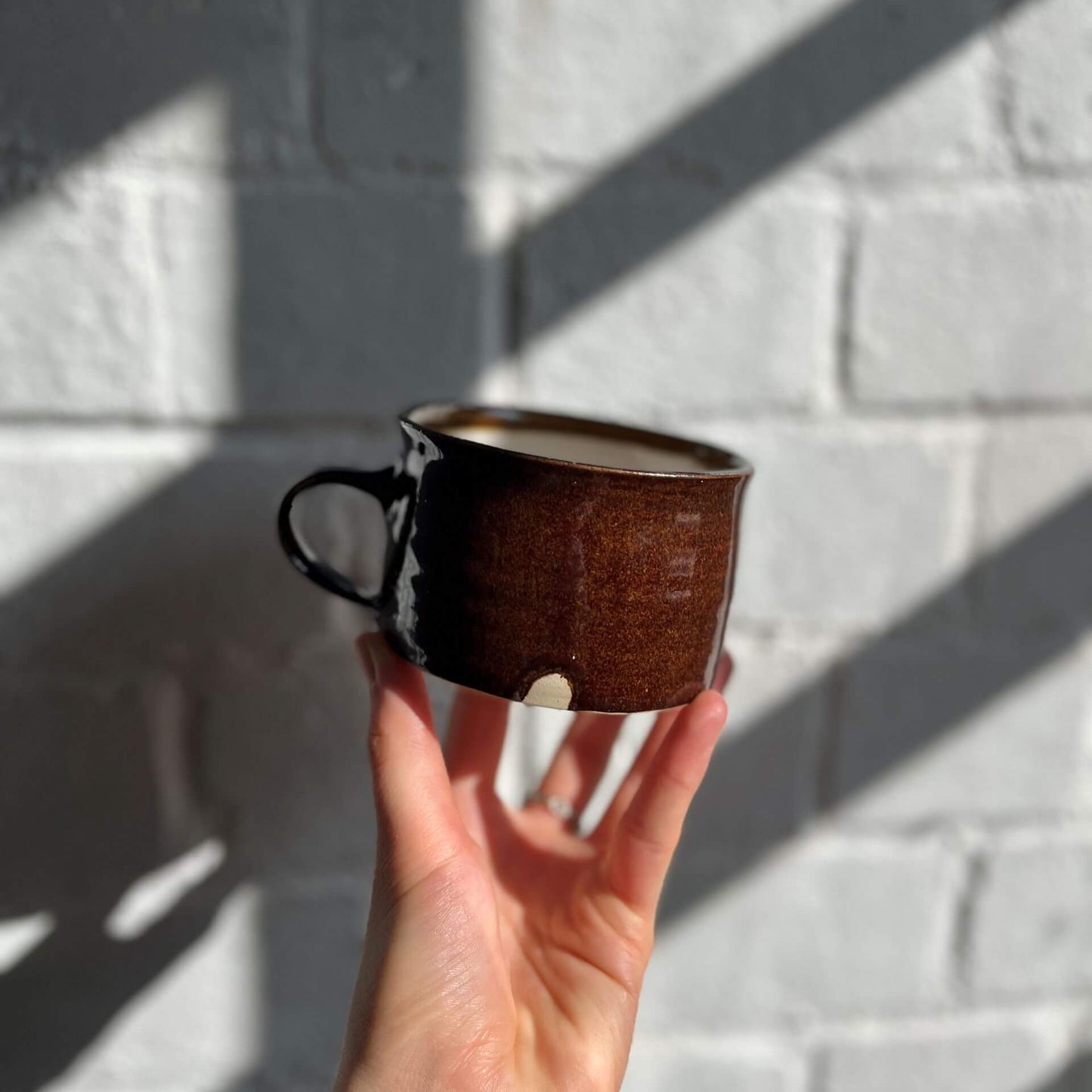 Finnerty Ceramics Ribbed/Cacao Wide Ceramic Mug (Various Glazes)