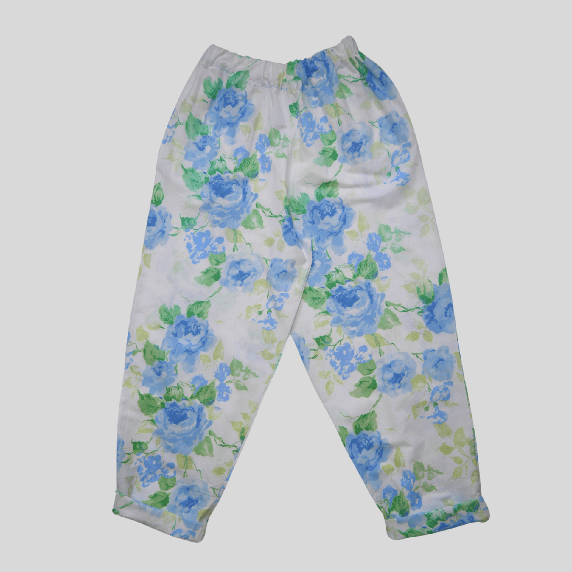 Fruit Salad Blue Roses (medium) Sustainable Trousers (various designs)