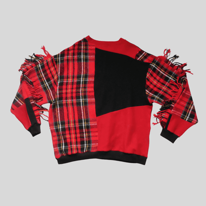 Fruit Salad Tartan Sustainable Sweatshirt - Red & Black Mix