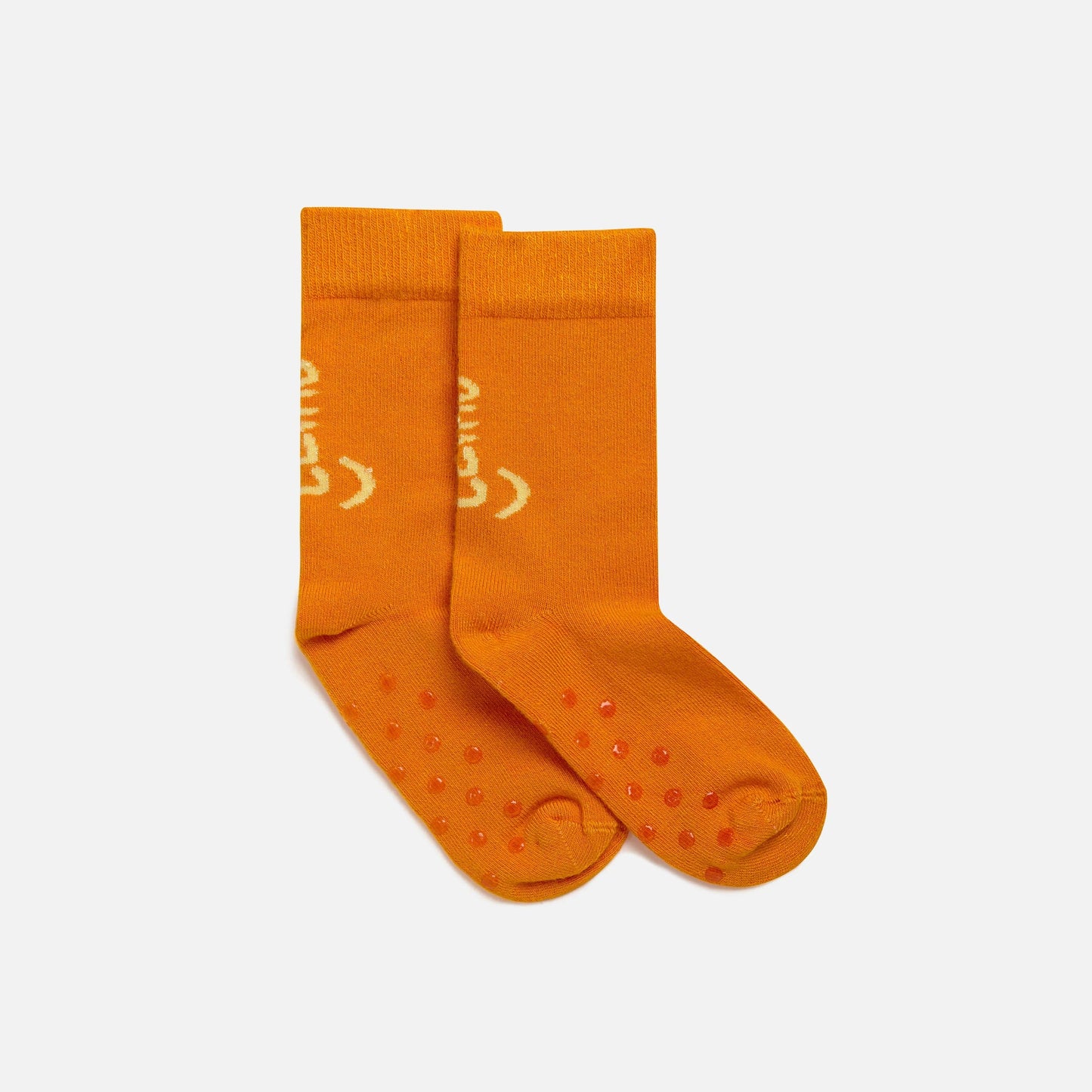 Leiho 'Mini Change-Maker' Orange Smiley Bamboo Socks for Toddlers - (Age 2-4)