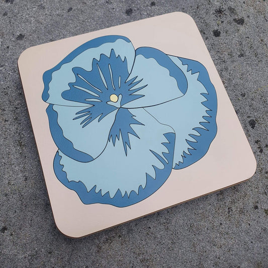 Lucy Turner Pansy Marquetry Pan Trivet - Various Colours