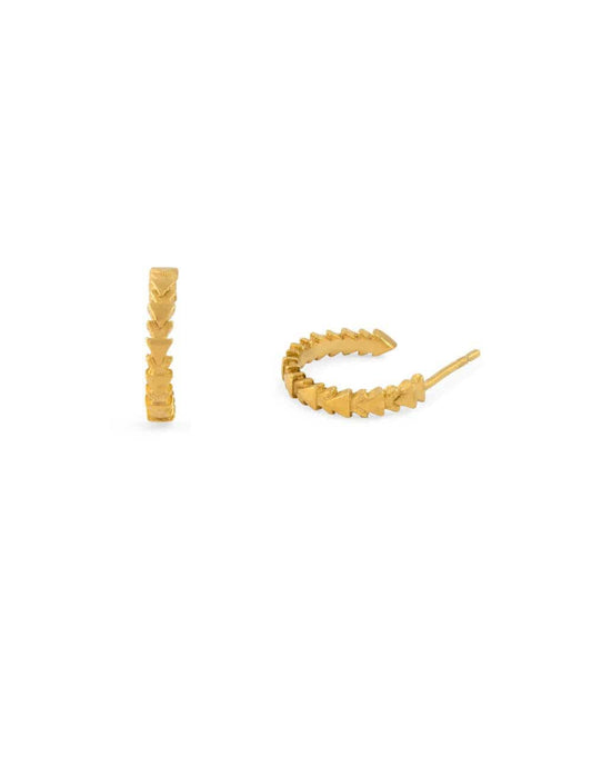 May Hofman Jewellery Fair Mined Gold Tri Line Hoop Earrings