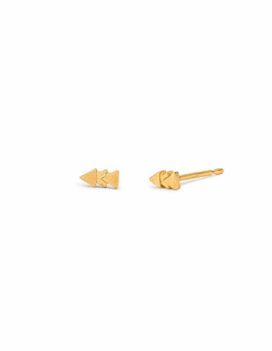 May Hofman Jewellery Fair Mined Gold Tri Line Small Studs