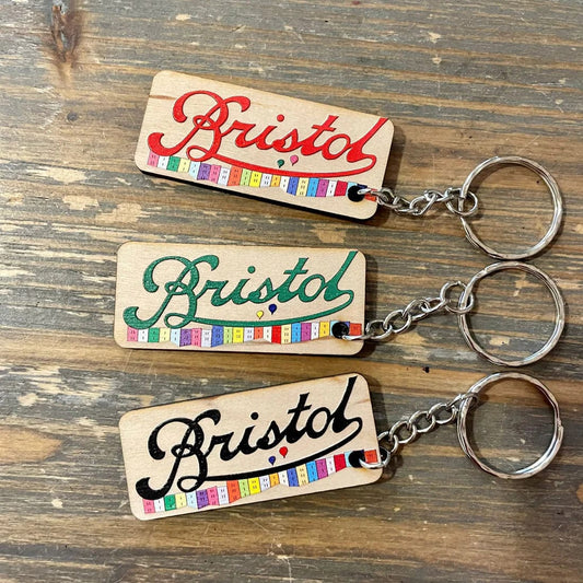 Mustard Cuts Keyring Bristol keyrings (wooden)