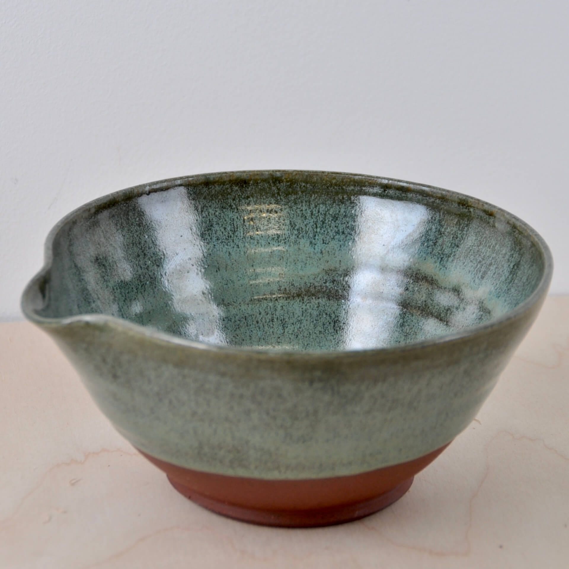 Nicholas Dover Ceramics Bowls Woodland Green Red Stoneware Pouring Bowl - Various Glazes