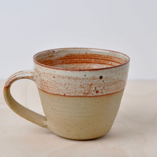 Nicholas Dover Ceramics Ceramics Buff Stoneware Rounded Cup with Rusty White Glaze