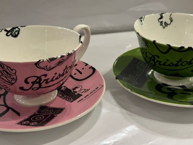 Peoples Republic Of Stokes Croft Ceramics Bristol 'Scroll' Graffiti Vintage Cup and Saucer Set (two colours)