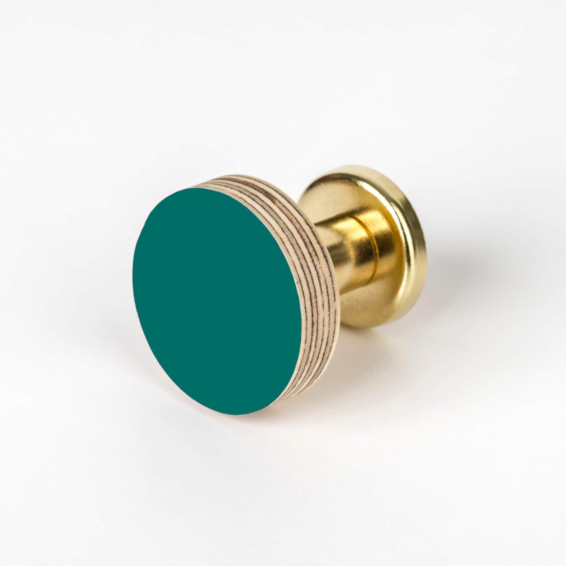 Priormade Birch & Brass Knob in Teal