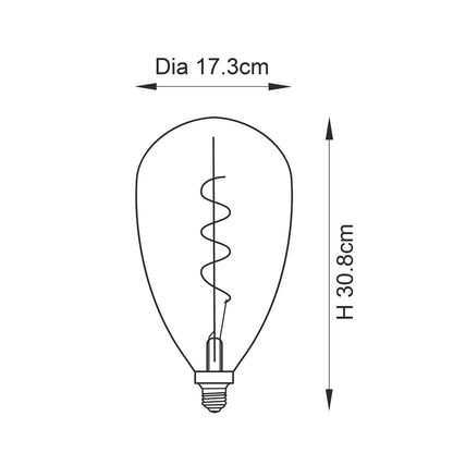 PRIORMADE Black Tinted Glass LED Filament Bulb