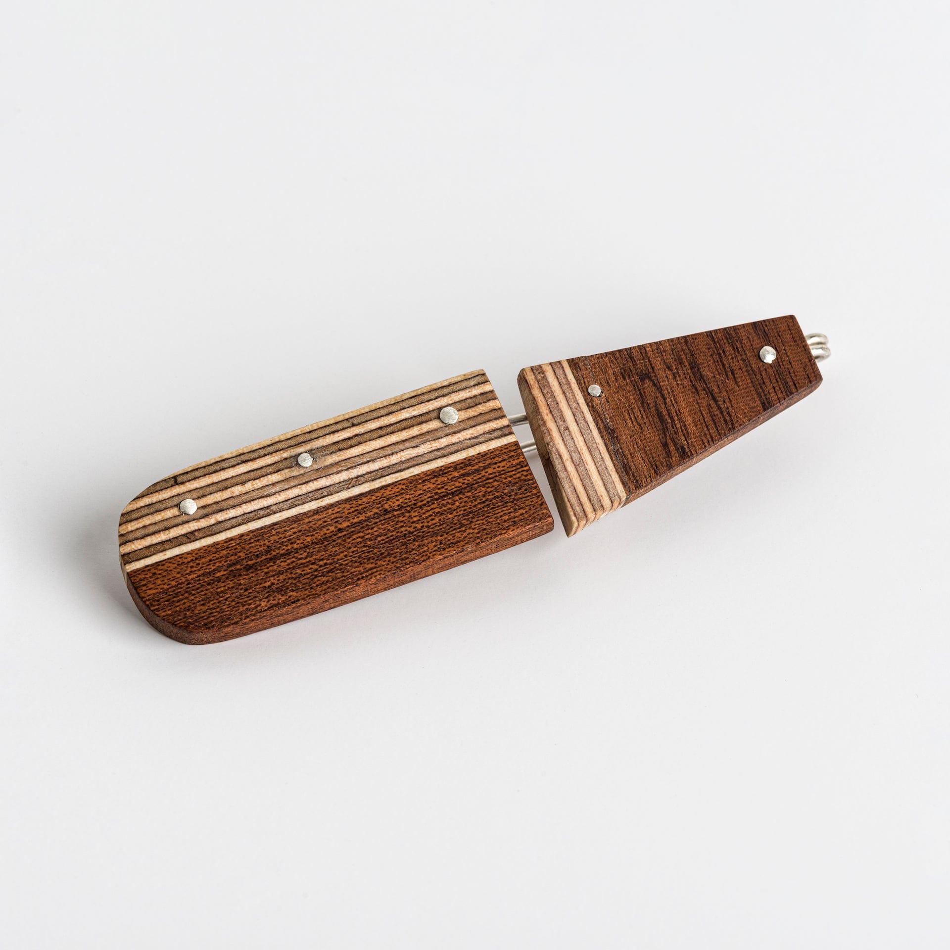 PRIORMADE Brooch Bauhaus Wood and Eco Silver Brooch Pin - #5