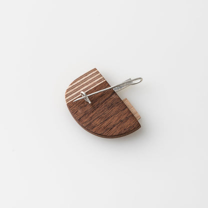 PRIORMADE Brooch Bauhaus Wood and Eco Silver Brooch Pin - #6