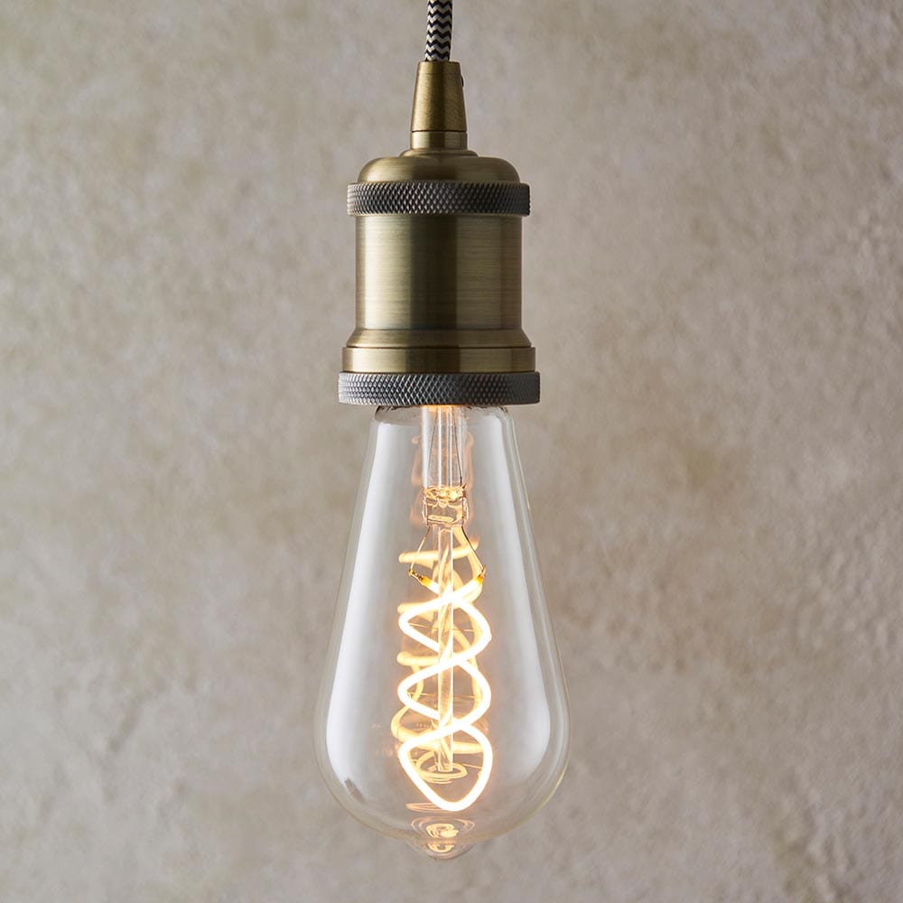 Priormade Bulb Clear Glass Teardrop Spiral Filament bulb (LED)