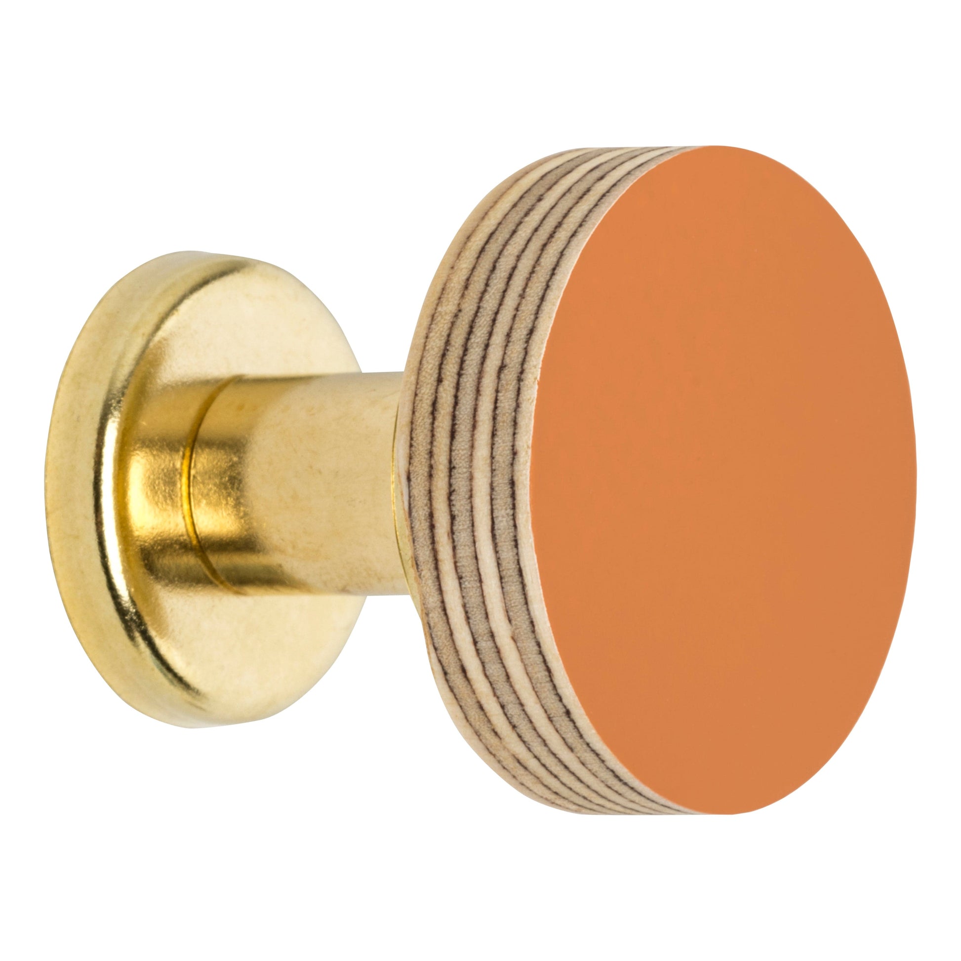 Priormade Cabinet Knob Birch & Brass Knob in Rust Orange