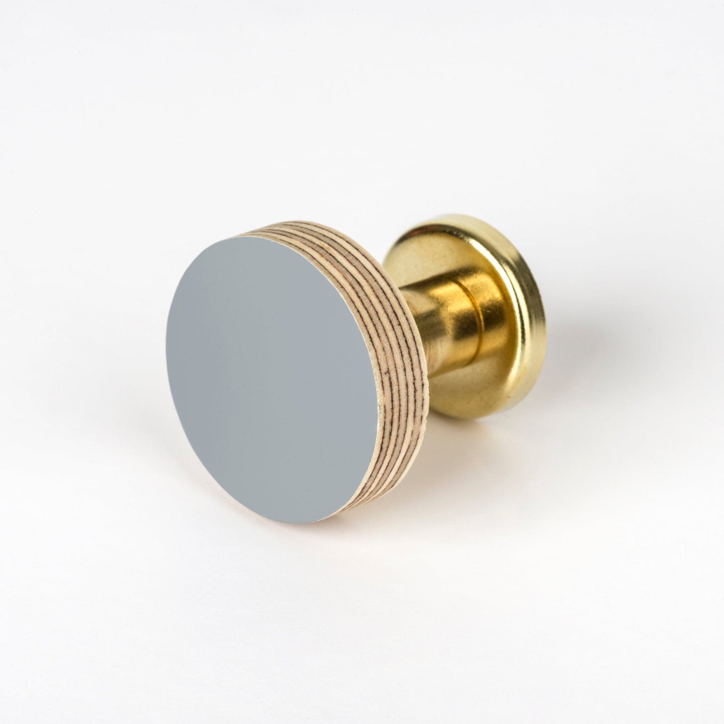 Priormade Cabinet Knob Birch & Brass Knob in Smoke Grey