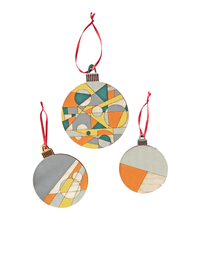 Priormade Kit Christmas Baubles Kit - pack of 6 wooden baubles