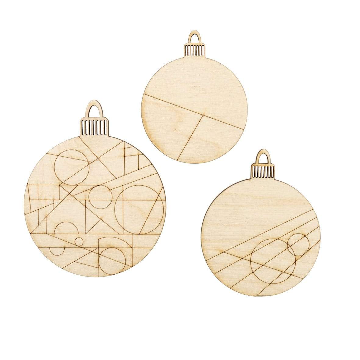 Priormade Kit Christmas Baubles Kit - pack of 6 wooden baubles