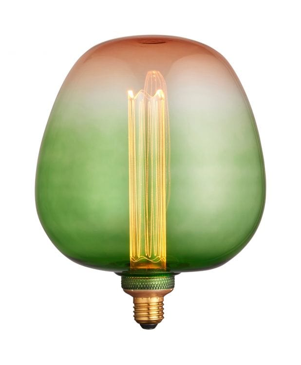 PRIORMADE Light Bulb Large Statement Filament Bulb in a Green to Pink Fade (LED)