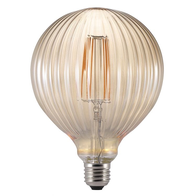 PRIORMADE Light Bulb Statement Filament Bulb  - Striped Glass Effect (LED)