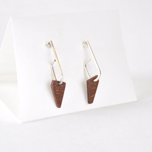 Priormade Wooden Earrings a - Jarrah ‘Jay x Wood ’ - Eco Silver and Reclaimed Wooden Earrings (multiple styles)