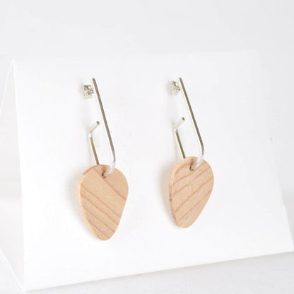 Priormade Wooden Earrings a -Maple ‘Jay x Wood ’ - Eco Silver and Reclaimed Wooden Earrings (multiple styles)