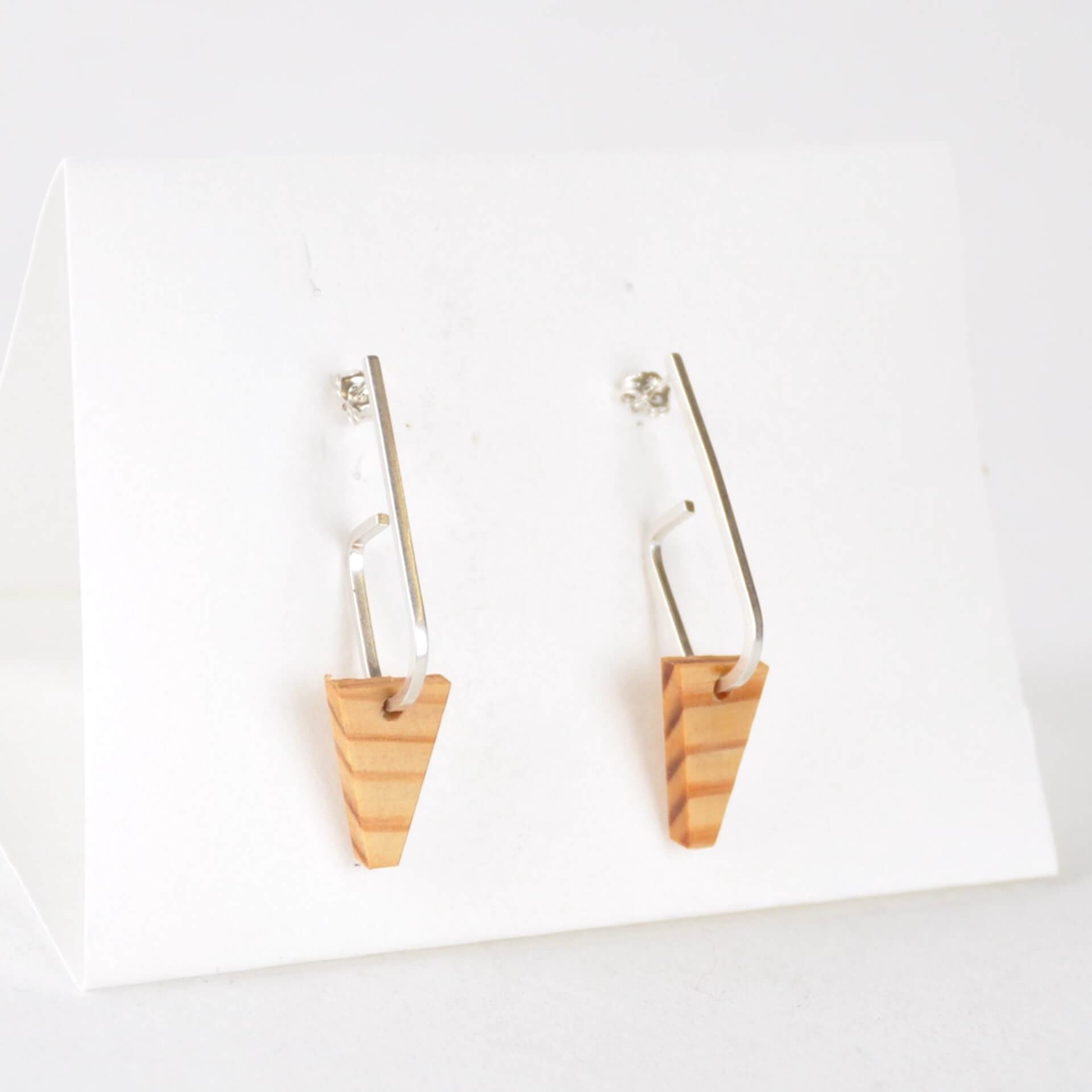 Priormade Wooden Earrings a - Pine ‘Jay x Wood ’ - Eco Silver and Reclaimed Wooden Earrings (multiple styles)