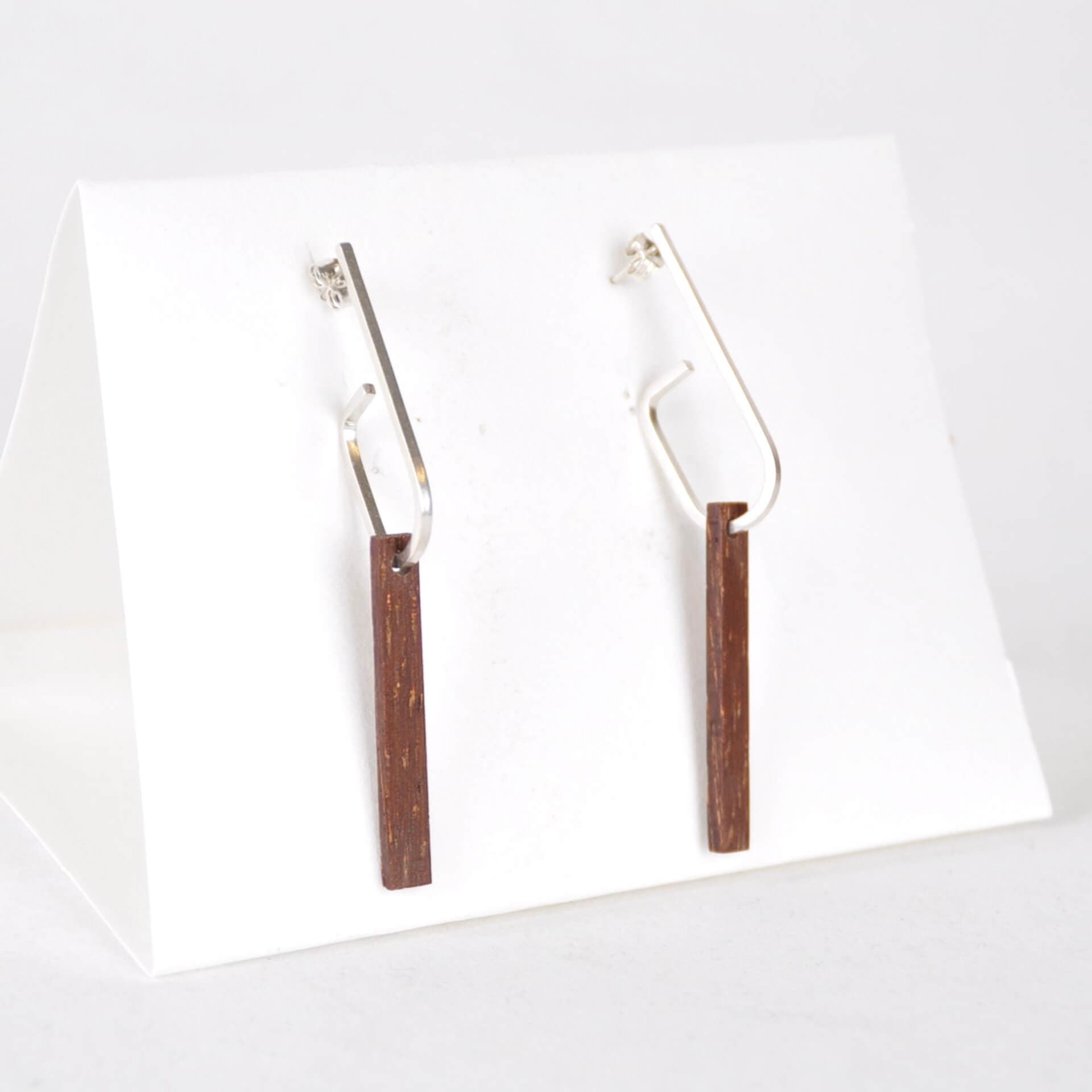 Priormade Wooden Earrings b - Jarrah ‘Jay x Wood ’ - Eco Silver and Reclaimed Wooden Earrings (multiple styles)