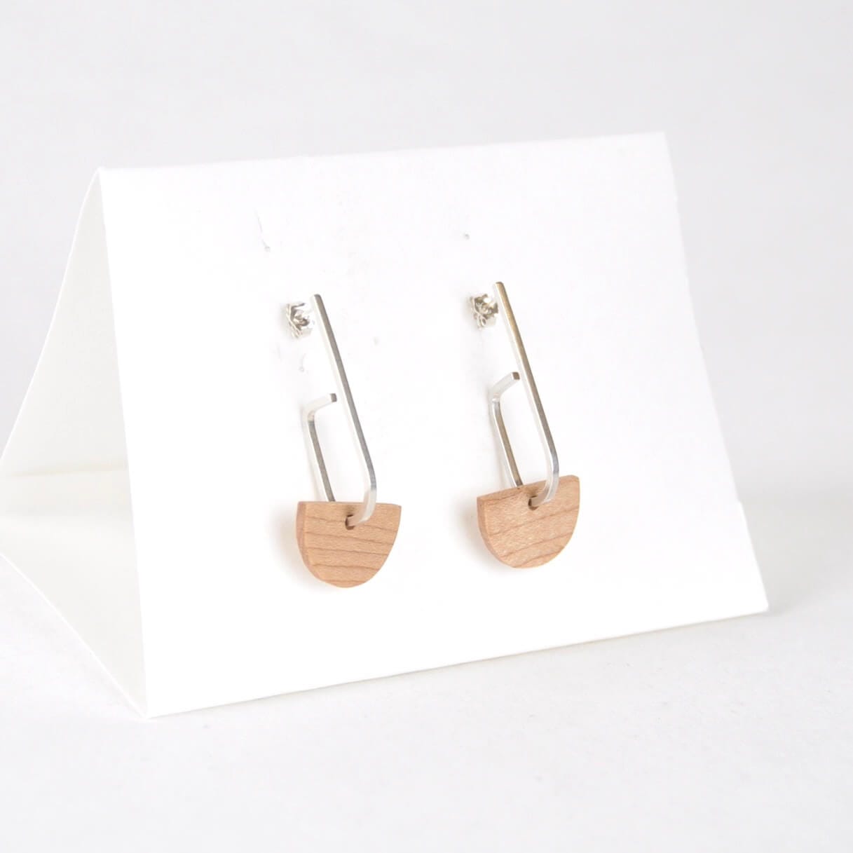 Priormade Wooden Earrings b - Maple ‘Jay x Wood ’ - Eco Silver and Reclaimed Wooden Earrings (multiple styles)